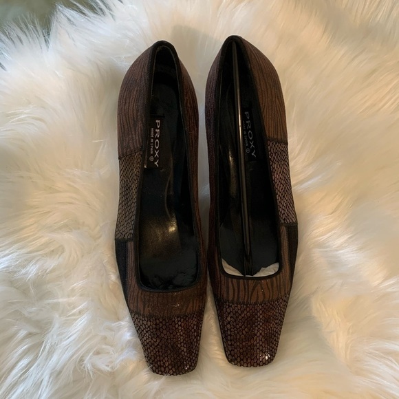 NIB Proxy Womens “Chella”2.5”heel. Wood/Snake 8M. - Picture 5 of 6